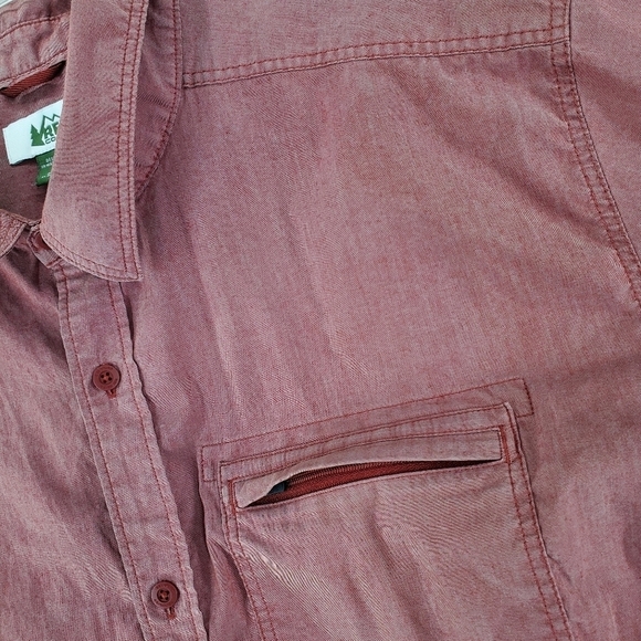 REI Co-op Shirt Mens L Metallic Maroon Short Sleeves Button Down - Picture 9 of 11